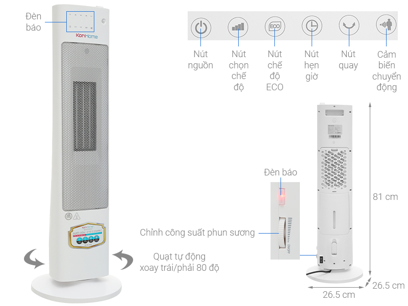 cách sử dụng máy sưởi korihome